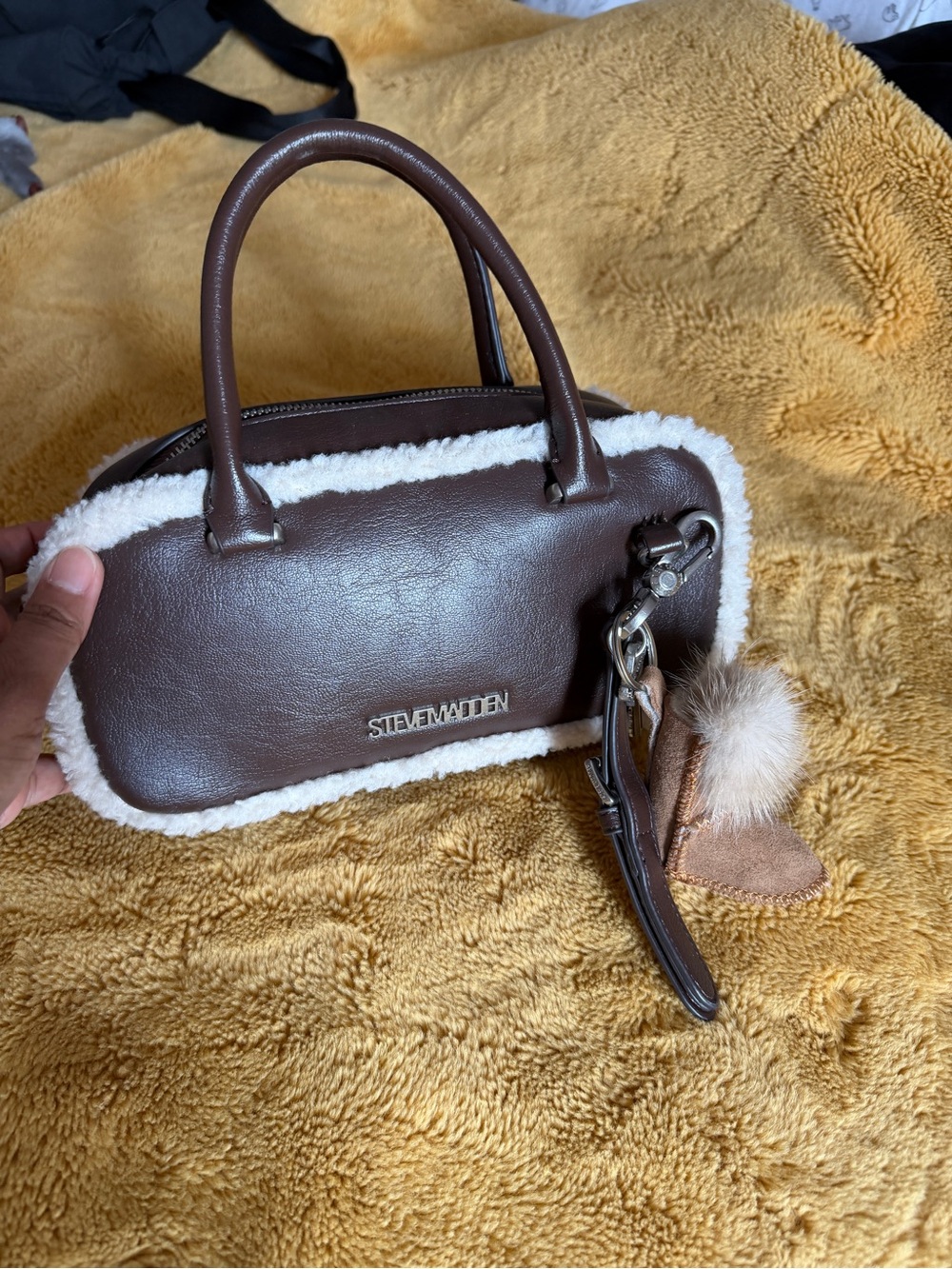 Steve Madden Brown Faux-Leather mini bag.